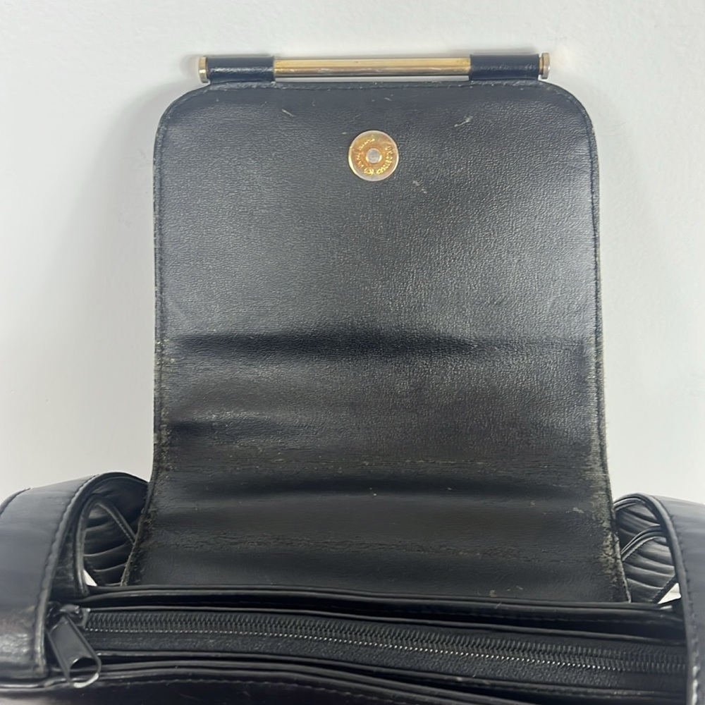 Gianni Versace Vintage Black Leather Shoulder Bag Purse - Picture 9 of 17